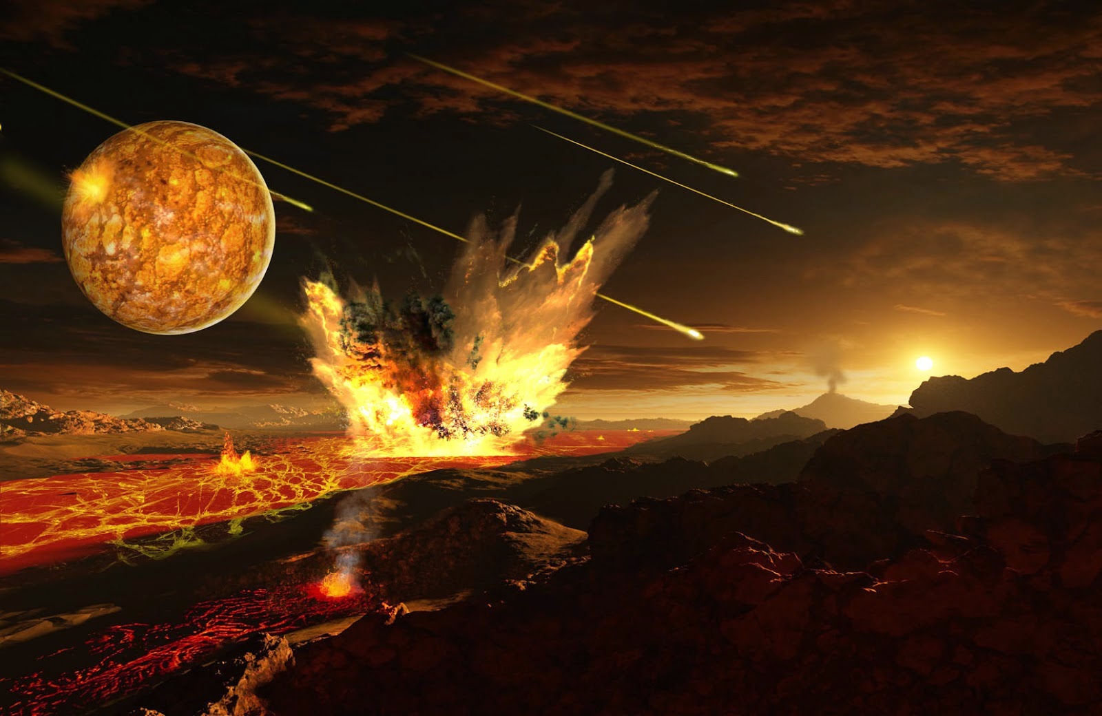 La composición química de la atmósfera primitiva del planeta Tierra